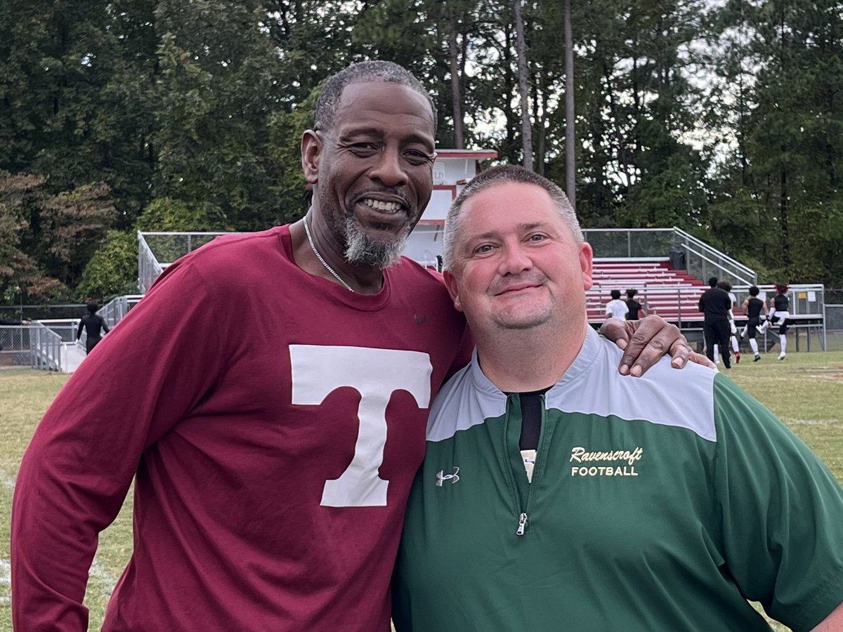Ravenscroft Football (@ravens_fb1862) on Twitter photo Didn’t get the outcome we wanted last night, but always a special time when former teammates get to watch their teams battle on the gridiron! <a href="/CMorris4774/">Chris Morris</a> and Coach Chuck Webster of <a href="/TrinityGuidance/">Trinity Christian School - Fayetteville</a> were teammates for <a href="/Methodist_FB/">Methodist University FB</a> in 1994-1995 #FootballIsFamily #WeR53 Didn’t get the outcome we wanted last night, but always a special time when former teammates get to watch their teams battle on the gridiron! <a href="/CMorris4774/">Chris Morris</a> and Coach Chuck Webster of <a href="/TrinityGuidance/">Trinity Christian School - Fayetteville</a> were teammates for <a href="/Methodist_FB/">Methodist University FB</a> in 1994-1995 #FootballIsFamily #WeR53