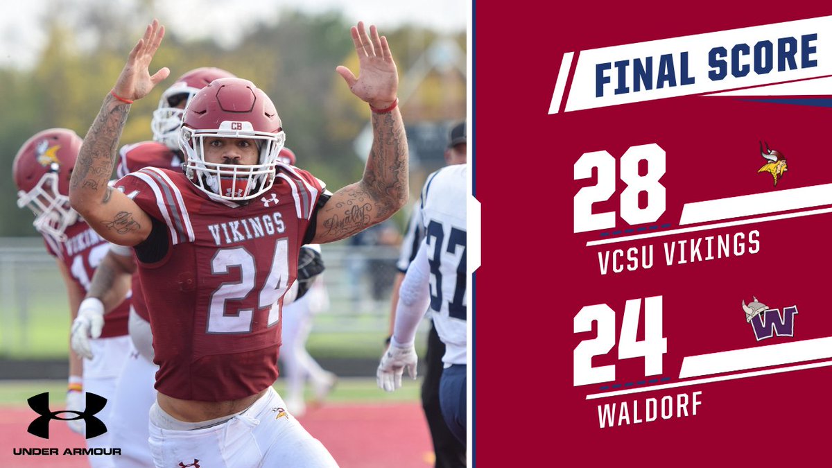 VCSU Vikings (@vcsuvikings) on Twitter photo WHAT A GAME! 🔥
<a href="/VCSU_football/">VCSU Football</a> rallies from a 24-point halftime deficit & defeats Waldorf 28-24 on the road!
VCSU's defense gives up just 21 yards in the 2nd half!
The offense scores a TD on all four 2nd half possessions as Chambers rushes for 2 TDs & passes for 2 more to Bice! WHAT A GAME! 🔥
<a href="/VCSU_football/">VCSU Football</a> rallies from a 24-point halftime deficit & defeats Waldorf 28-24 on the road!
VCSU's defense gives up just 21 yards in the 2nd half!
The offense scores a TD on all four 2nd half possessions as Chambers rushes for 2 TDs & passes for 2 more to Bice!