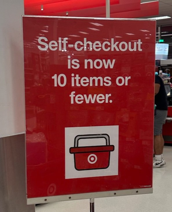 ChrisHogan83's tweet photo. Really @Target ? I can ring up faster than your cashiers can so you either want me to cut back my purchases to 10 items max or do everything for curbside pickup which creates more work for your team members.  Very confused and disappointed by this policy change... https://t.co/FnYYEyiAAK
