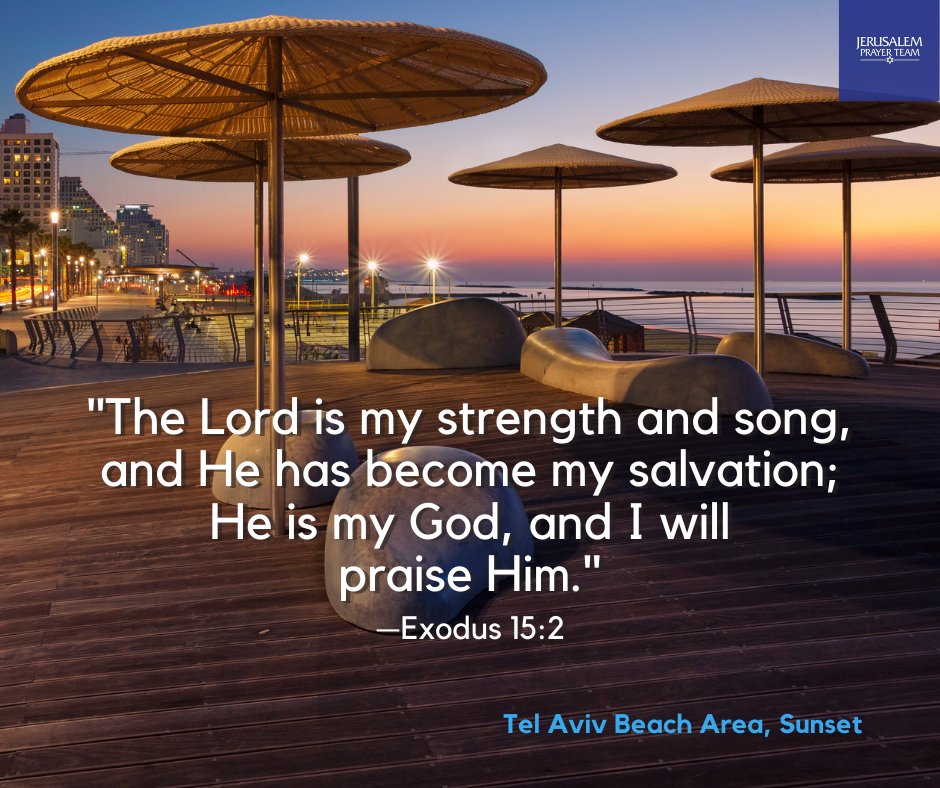 jerusalemprayer's tweet photo. "The Lord is my strength and song, and He has become my salvation; He is my God, and I will praise Him."
—Exodus 15:2
Amen!
#MyDeclaration #FaithSpeaks #TelAviv #BeautifulIsrael #Psalm122v6 #Believe https://t.co/ilR8g6K4Kj