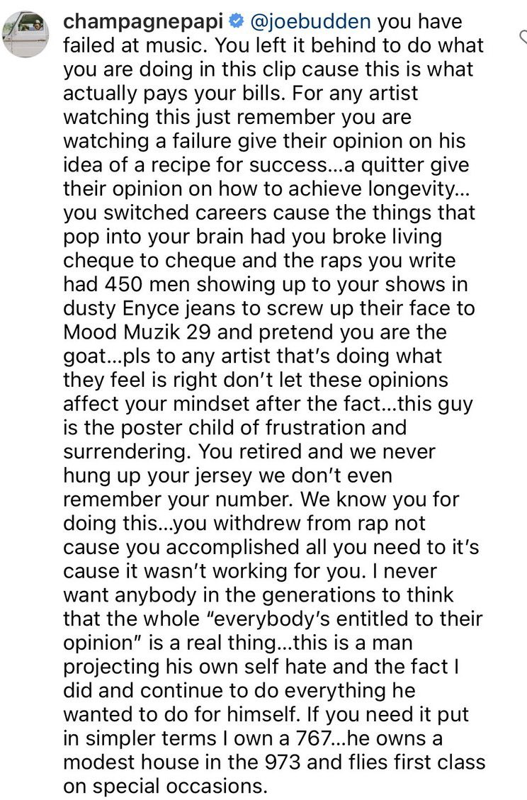 Phil_Lewis_'s tweet image. Drake responds to Joe Budden: “you have failed at music”