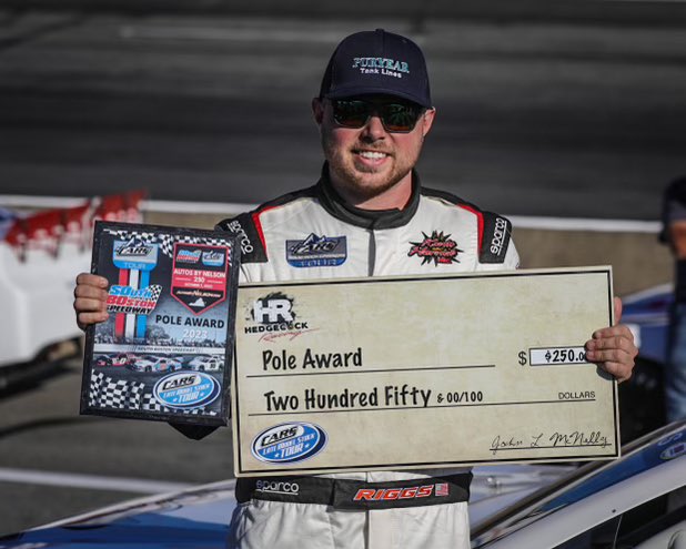 SoBoSpeedway57's tweet photo. Welcome back to South Boston, @LayneRiggs99 😉 Riggs is tonight’s #AutosByNelson250 @CARSTour Late Model Stock POLE Winner! https://t.co/VrxwWEEMAW