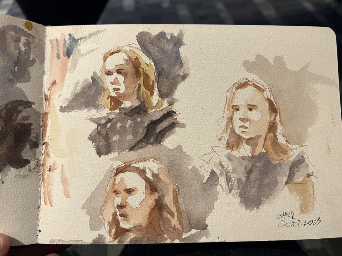 chuck_grieb's tweet photo. Few more watercolor sketches while at the SoCal SCBWI fall conference. #scbwi #socalscbwi #watercolor #sketchbook #etchrsketchbook #theperfectsketchbook https://t.co/gjzyzlJE53