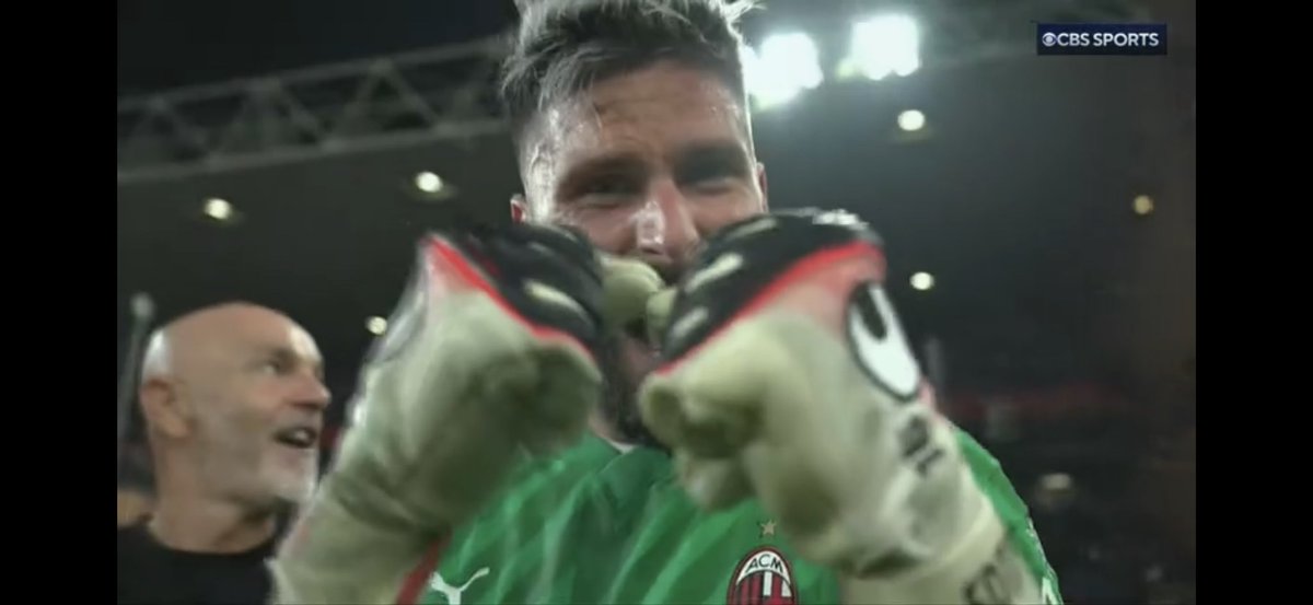 Don’t look now but Olivier Giroud just played in net after a Maignan red and Milan sealed the W… 

TOTW GK Giroud 👀 just imagine 💫