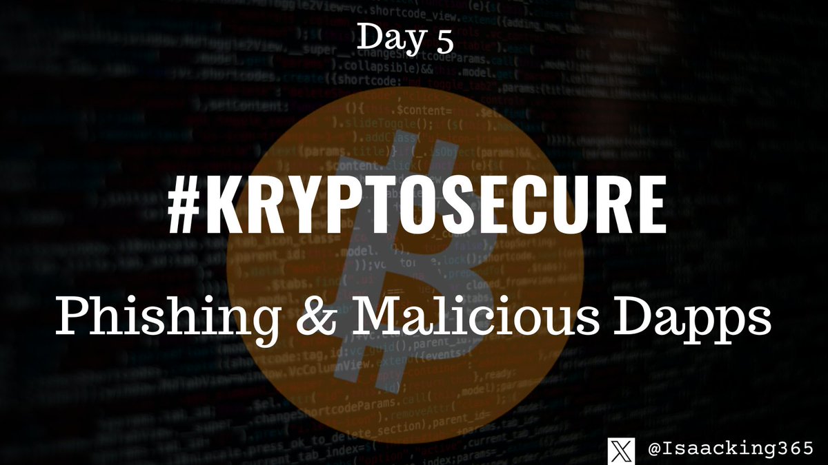 0xIsaacking's tweet photo. Keeping Your Crypto Assets Safe โ Phishing & Malicious DAPPs (Day 5) #KryptoSecure
Yesterday I talked about Keeping Your Crypto Assets Safe Using Hardware Wallet.
You can read it here
https://t.co/BHOMbyecWB https://t.co/QXAxmNQl0w