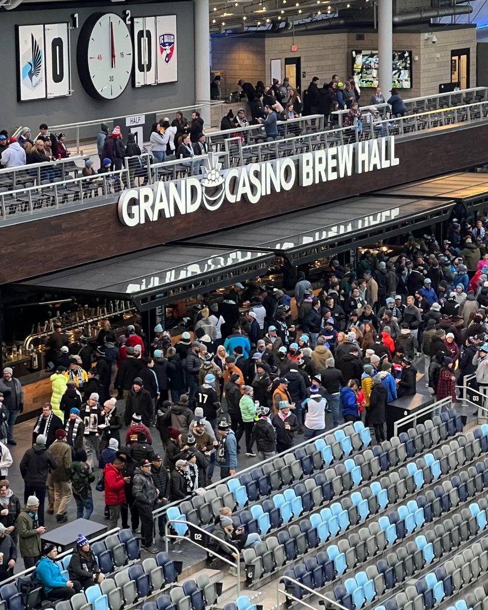 grandcasinoMN's tweet image. Go, Minnesota United! ⚽📣 Bundle up and join us on the Great Lawn for games and prizes before they play LA tonight. Once the match begins, keep warm with our famous wild rice soup at the Grand Casino Brew Hall! 🙌

@MNUFC #GoLoons