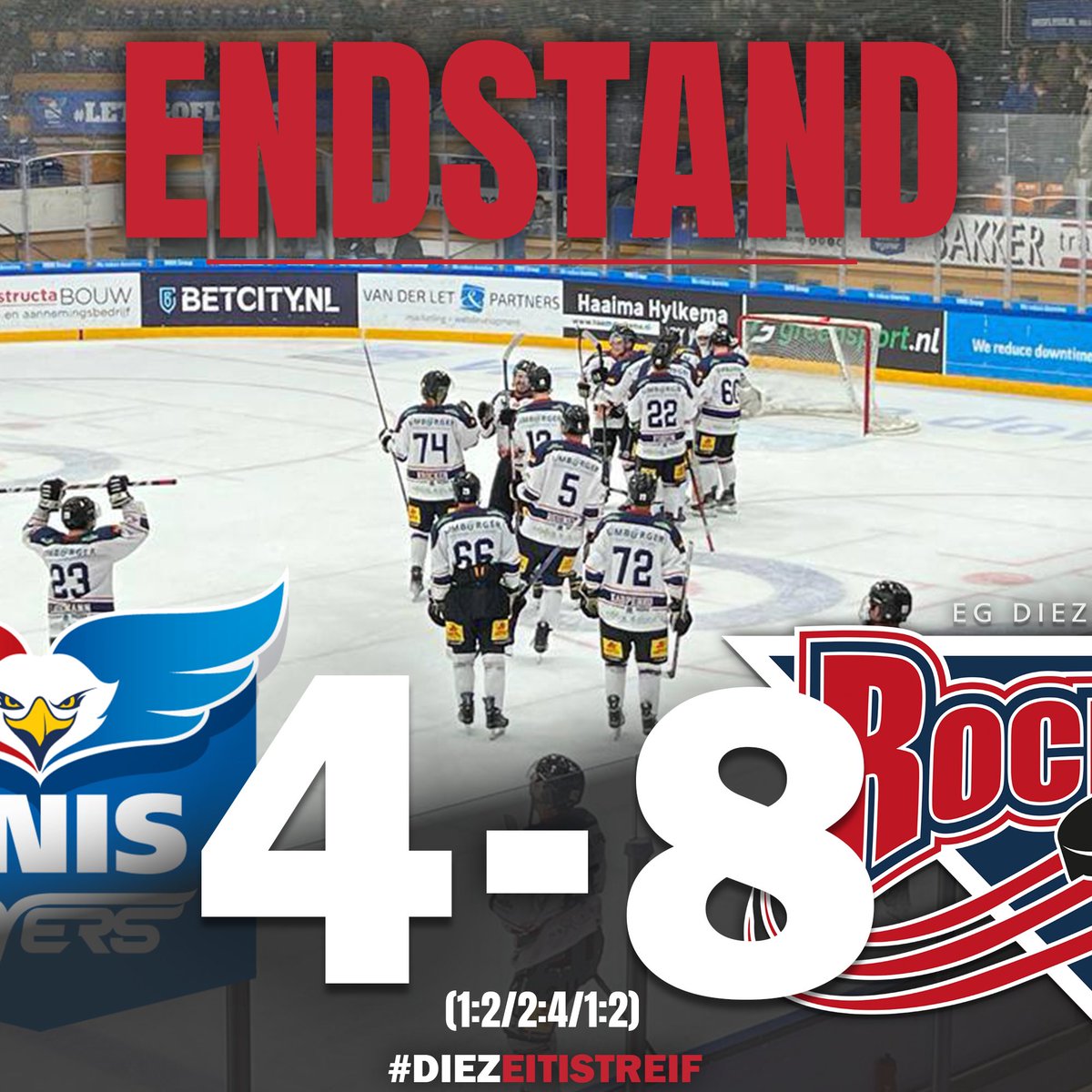 ⚡️🚀 Da ist das Ding !
Mit 4:8 Gewinnen wir in Heerenveen gegen den Tabellenführer und übernehmen dessen Platz! 💪