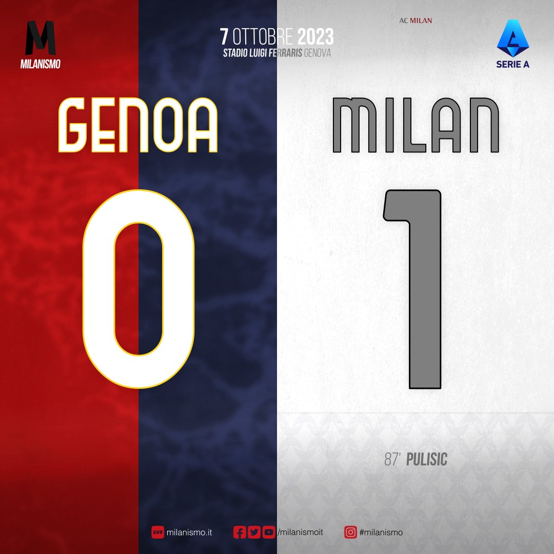 Match yang awal nya membosankan , hingga diakhir menit begitu banyak drama ... !!  #GenoaMilan

MAKA MATCH INI DINOBATKAN : 
MATCH TERBAIK VERSI ON DE SPOT 
AWOKKKAWKAWOKKK

SALAM CAPOLISTA 🔴⚫
HINGGA INTERNATIONAL BREAK SESELAI .... 🔥🔥🔥🔥