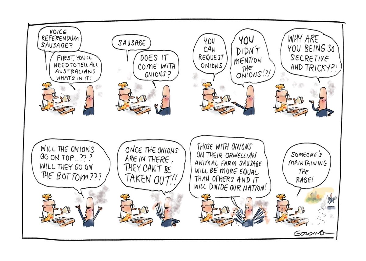 GoldingCartoons's tweet image. Democracy sausage.  Today's @theage @smh cartoon.