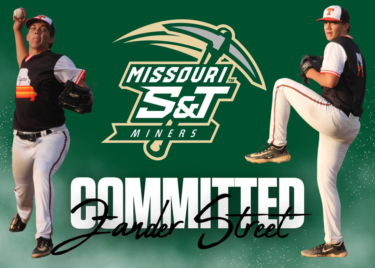 I am excited to announce my commitment to Missouri S&amp;T to continue my academic and athletic career. Thank you to my family, coaches, and teammates who have helped me get to where I am today. 
<a href="/Miners_BSB/">S&T Baseball ⛏</a> <a href="/Rawlings_Tigers/">Rawlings Tigers</a> <a href="/StPX_Baseball/">StPXBaseball</a>