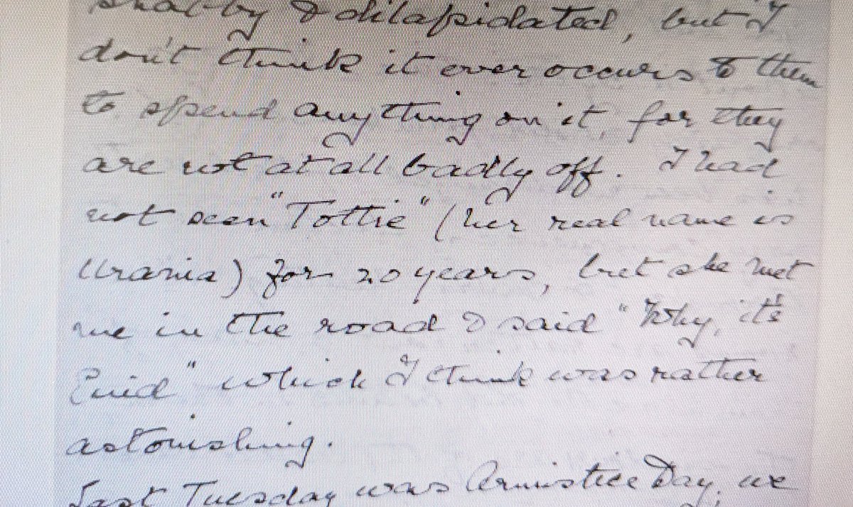 CoxLetters's tweet photo. It's no wonder people get stuck researching family history.
Reading lovely letter by Enid, about her cousins the Henry Leekes and meeting up with 'Tottie' (real name Urania).
How did Urania become Tottie?!
#lovereadingletters
#familyhistory #Genealogy #100YearsofCox https://t.co/9hGg5lUHjY