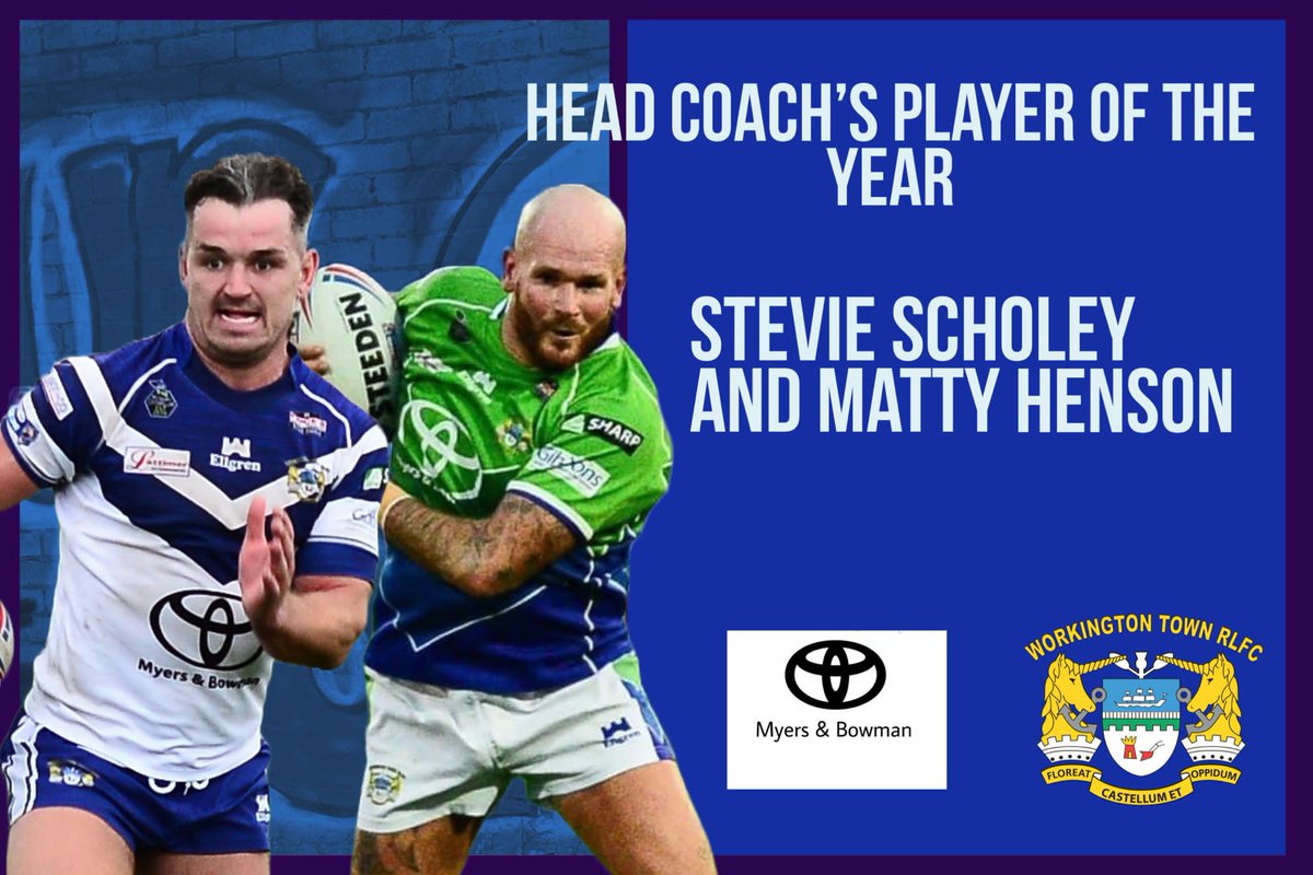 🔵Head Coaches player of the year.

JOINT WINNERS:

STEVIE SCHOLEY
MATTY HENSON