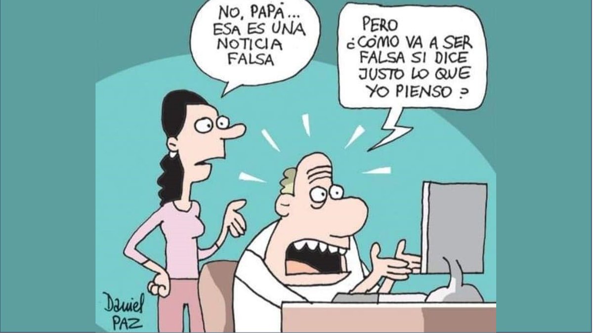 elviejoclub's tweet image. - Eso es una noticia falsa
- Pero ¿cómo va a ser falsa, si dice justo lo que yo pienso?
#sesgo
#sesgodeconfirmación
Vía: @DanielPazAhora que en su bio dice &quot;no hago chistes&quot;😀
