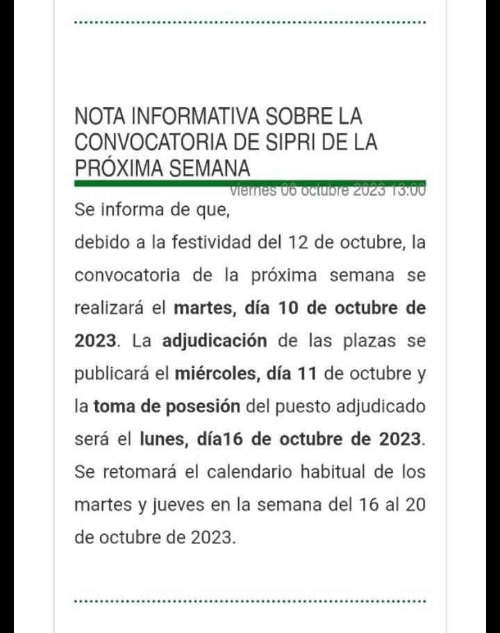 beatrizllamas1's tweet photo. 1 día festivo = 2 convocatorias menos de SIPRI. ¡Y estamos en OCTUBRE!
#SinMovimientosEnLaBolsa
#PatriciaDelPozoDimisión
#JuanmaMorenoDimisión

@feccooand
@usteaeducacion @EducaAnd @Patricia_Pozo_ @JuanMa_Moreno @psoeandalucia @AdelanteAND @CSIFenseA @usteaeducacion @CCOO https://t.co/rfab2AT5pb