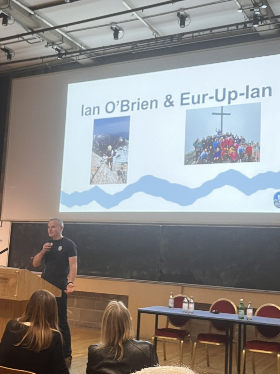 RichelleFlan's tweet photo. An inspirational talk by @eurupian about scaling 28 highest points in 28 countries in 28 days. Raising just shy of 100k! 👏👏👏Phenomenal @EopdIe &amp; @TrinityMed1 @TCDPhysiology @ParkinsonsEU @naiireland https://t.co/H9Xv1NEva5