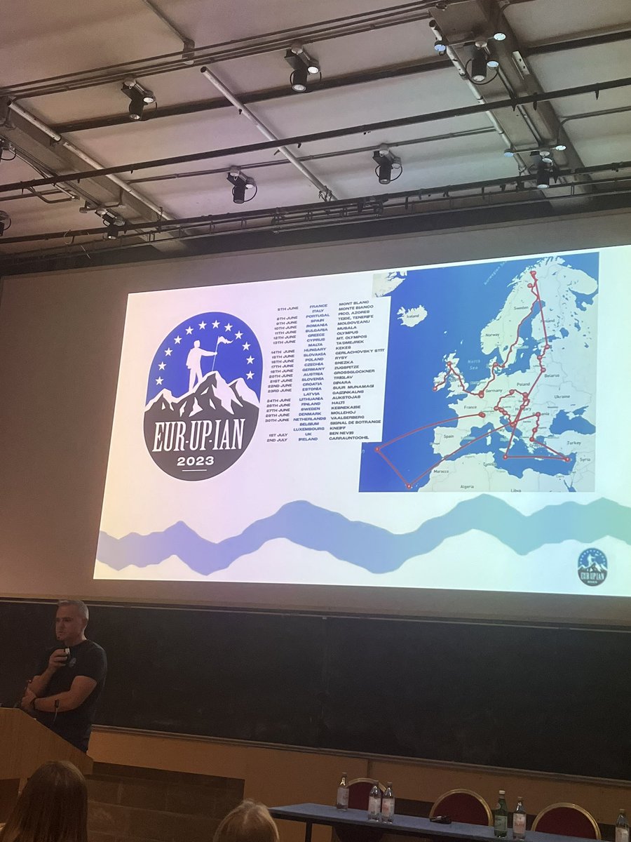 RichelleFlan's tweet photo. An inspirational talk by @eurupian about scaling 28 highest points in 28 countries in 28 days. Raising just shy of 100k! 👏👏👏Phenomenal @EopdIe &amp; @TrinityMed1 @TCDPhysiology @ParkinsonsEU @naiireland https://t.co/H9Xv1NEva5