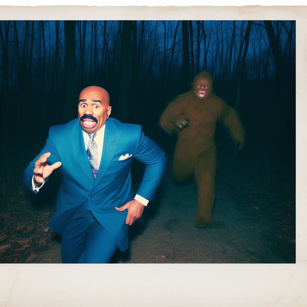 SkinnieBluu's tweet photo. I made my own version of the Steve Harvey AI woods picture 😂😂😂😭 https://t.co/a3PPPvyKXO