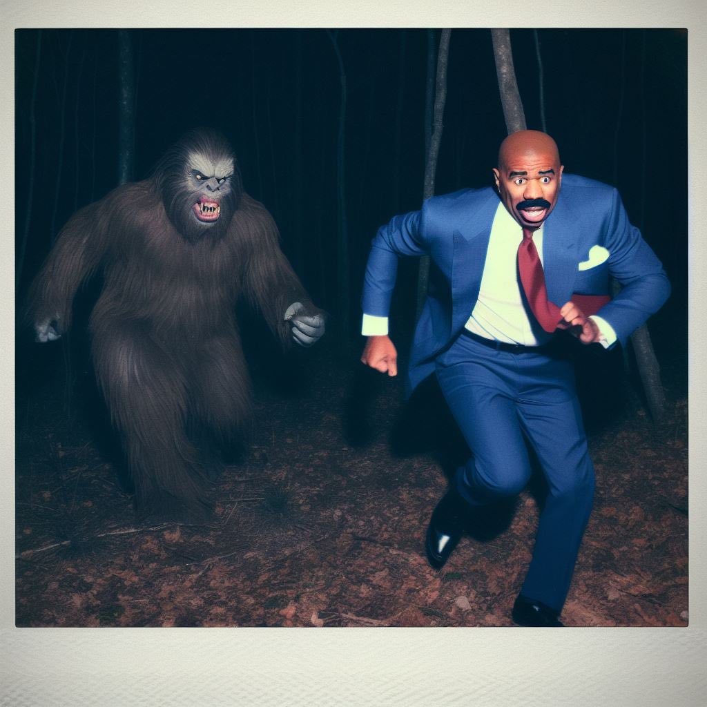 SkinnieBluu's tweet photo. I made my own version of the Steve Harvey AI woods picture 😂😂😂😭 https://t.co/a3PPPvyKXO