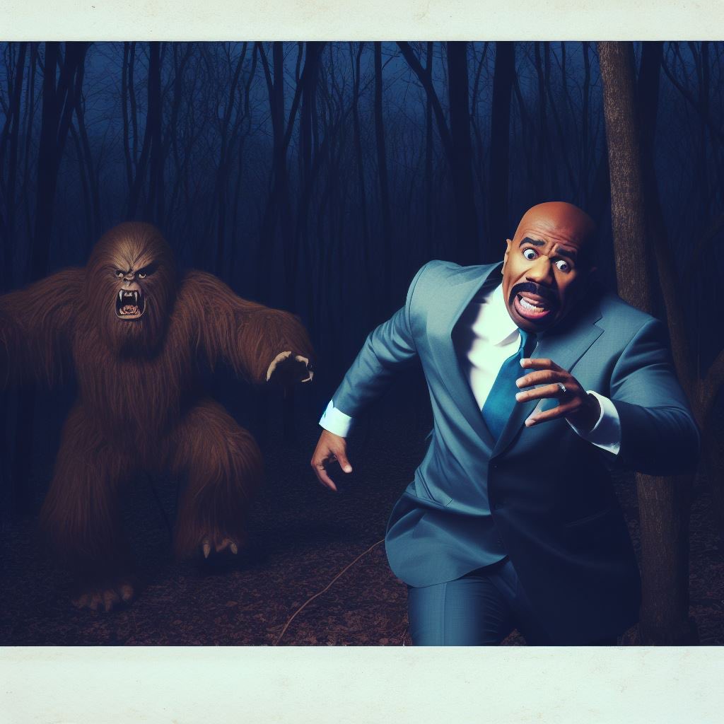 SkinnieBluu's tweet photo. I made my own version of the Steve Harvey AI woods picture 😂😂😂😭 https://t.co/a3PPPvyKXO