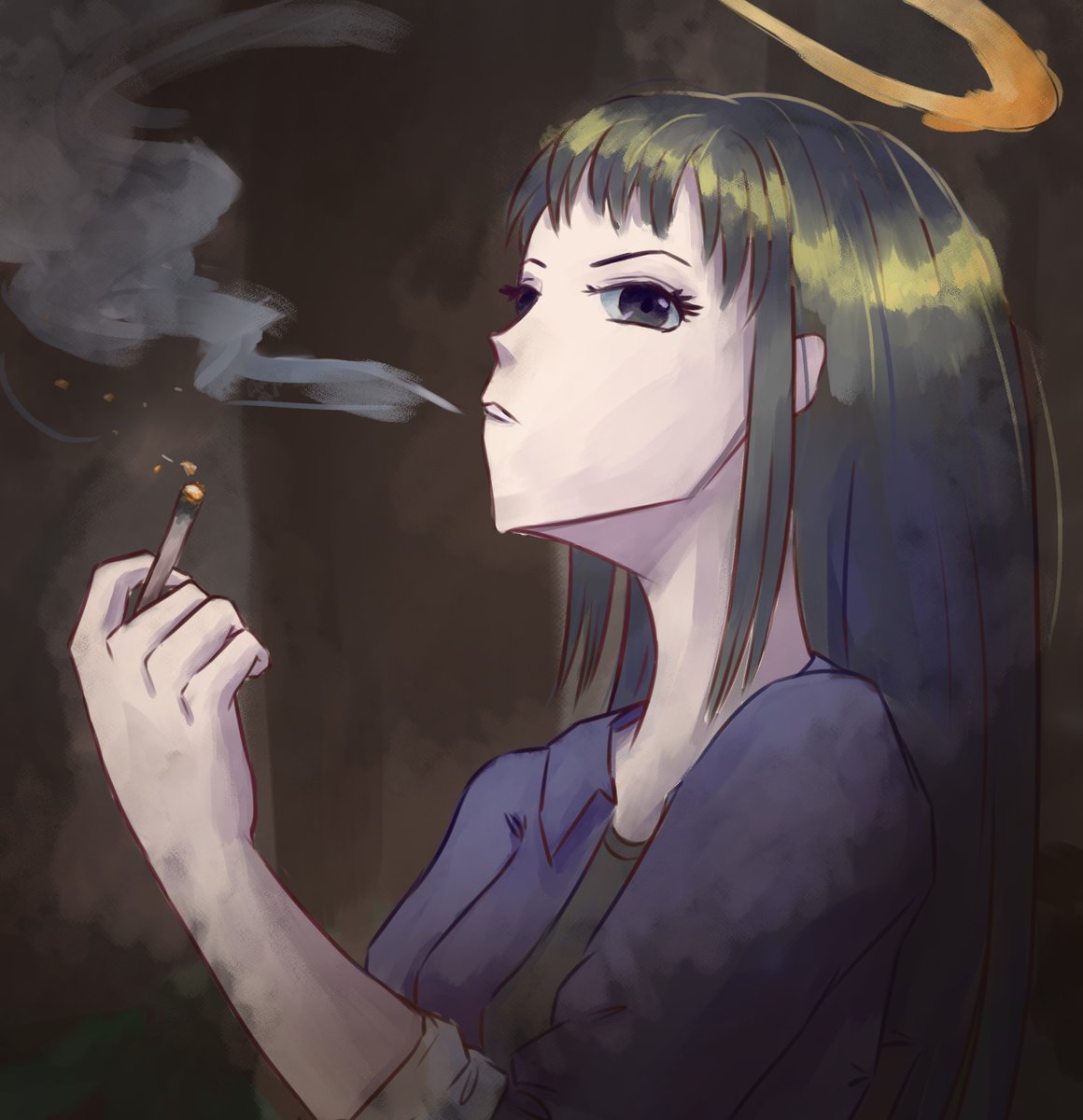 Ramtoi3's tweet photo. Experimenting with painterly styles and been watching Haibane Renmei recently. Reki is so cool.. https://t.co/SiS9TTbAHN