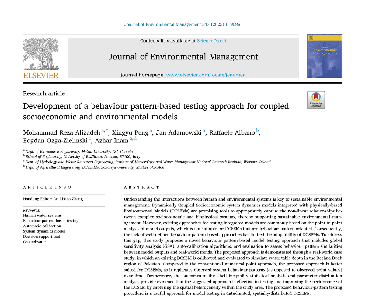 MRezaAlizadeh3's tweet photo. 📢 Interested in integrated socio-environmental models?
Explore our latest paper introducing a novel approach for auto-calibration and validation of integrated models, focusing on coupled socioeconomic and environmental systems🌍📊#EnvironmentalModeling
https://t.co/UYaHOXRCHl https://t.co/SgT6NLUN6f