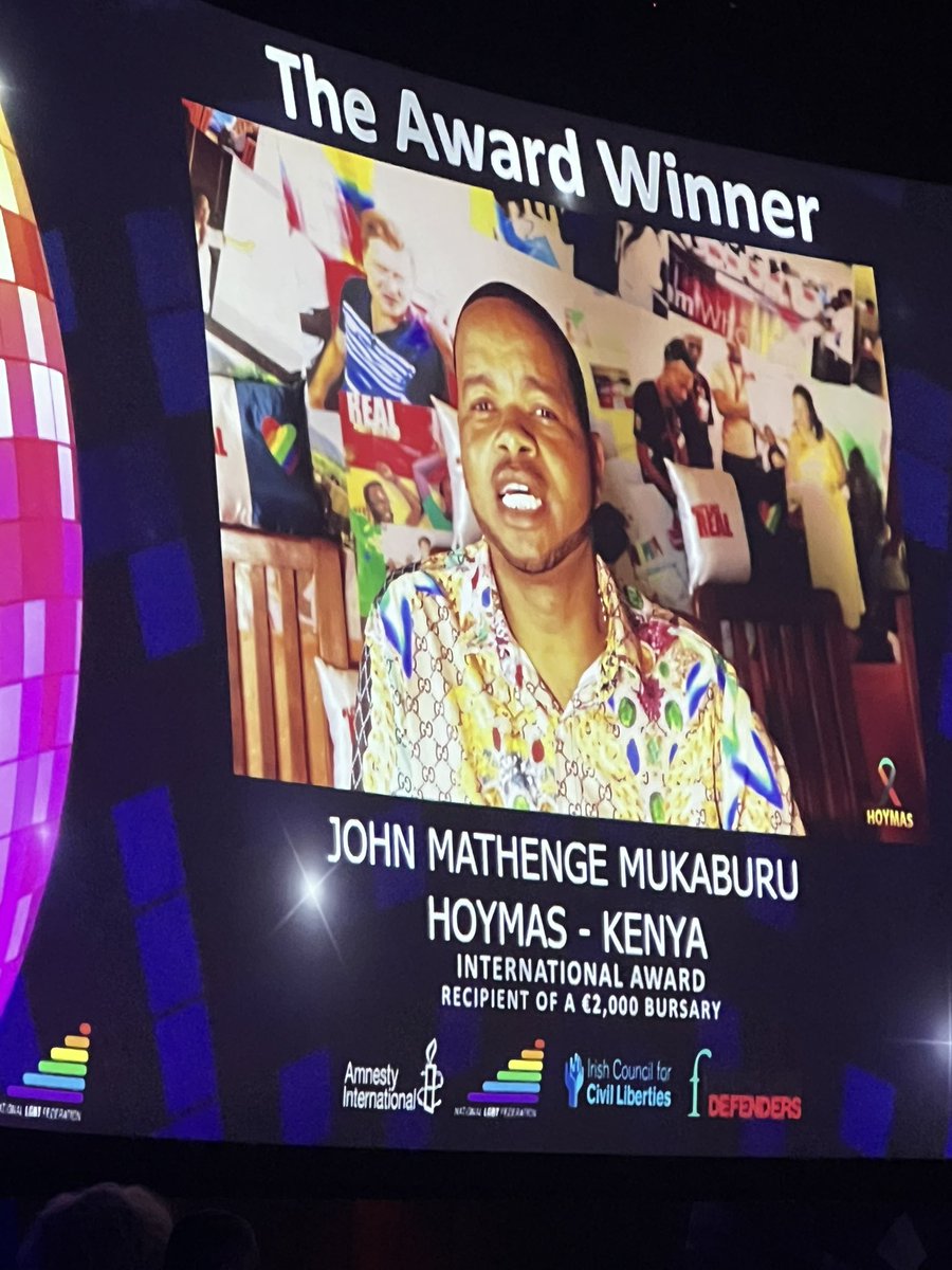 GCNmag's tweet image. John Mathenge Mukaburu, Director of @HoymasK, has just received this year’s International Activist Award (Kenya). Congrats! #GALAS2023 👏🏆