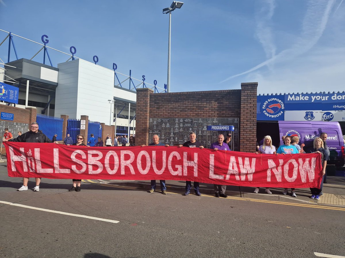 Goodison today - Hillsborough Law will ensure that public agencies must tell the Truth in any public investigation of a disaster - such as Grenfell and Nuclear Test victims- so that Justice is done & is seen to be done