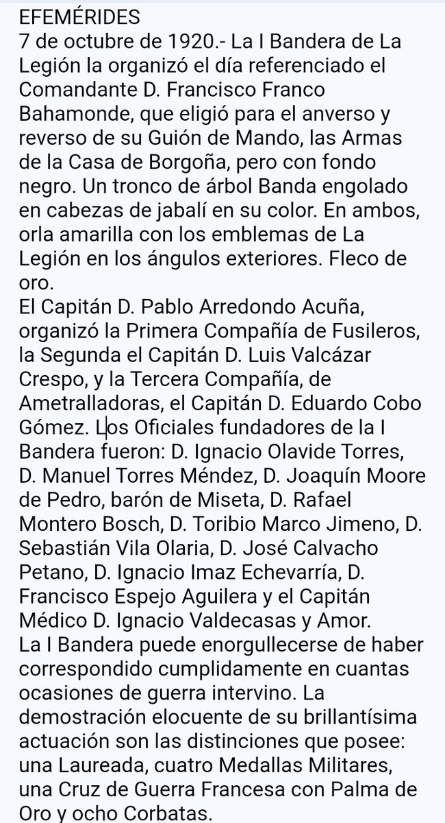 MisterLegio's tweet photo. EFEMÉRIDES de la #IBandera #ComandanteFranco de #LaLegión en este #7deOctubre y 103 #Aniversario.
#Legión #Borgoña #España https://t.co/HEALcickL2
