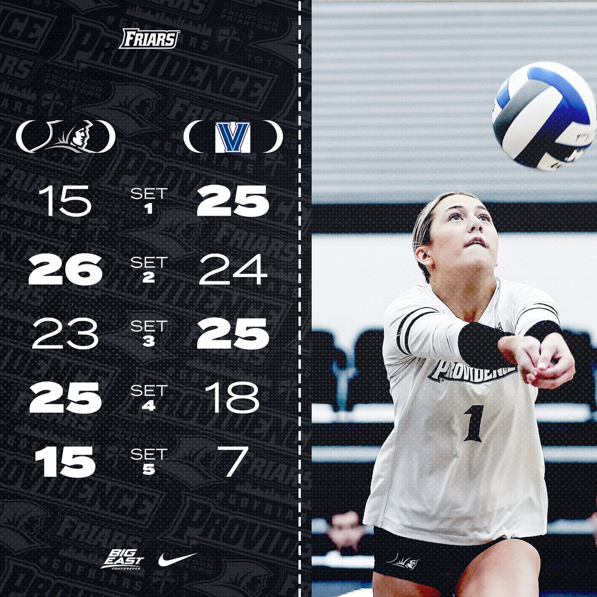 Friars win in five sets! #gofriars