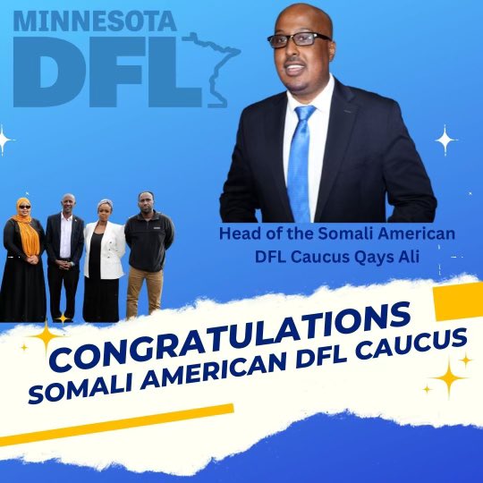 Congratulations to our new chair of Somali American DFL caucus <a href="/QaysKays/">Qays. Kays</a> and his team!