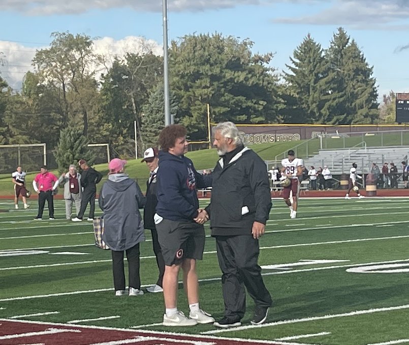 Thanks for the game day invite @BloomUFootball, it was great to be back on campus!! @SheptockFrank @csprague71 @CastorCoach #Unleashed #gamedayinvite #d2fb #PSACF #NCAAD2 @D2Chuck @CaryMoyer @CBEastFootball