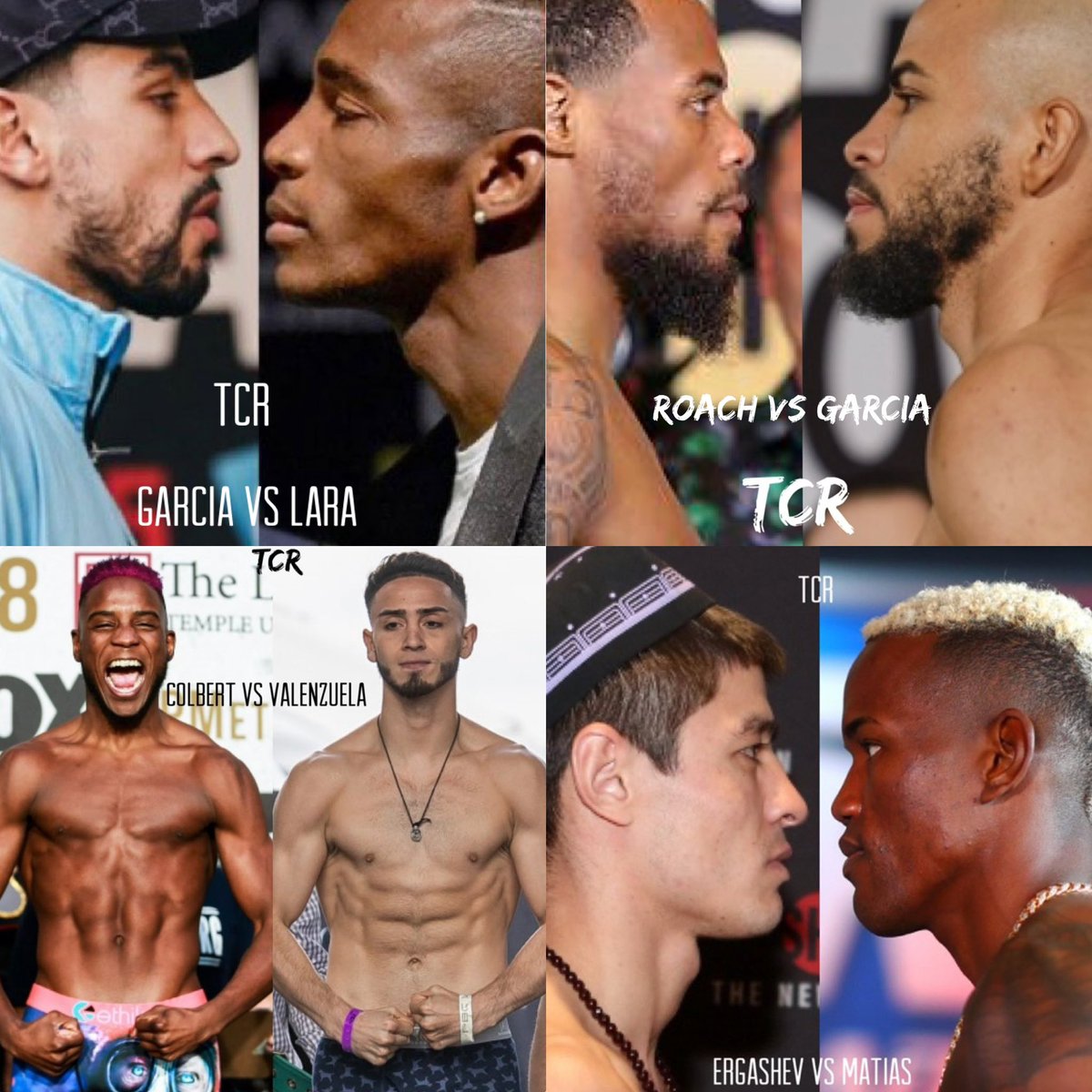 What’s The Hold Up On These Fucking Announcements ? WTF 😳 🤦🏾‍♂️ 

1. Hector Garcia vs Lamont Roach #GarciaRoach 

2. Subriel Matias vs Shohjahon Ergashev #MatiasErgashev

3. Chris Colbert vs Jose Valenzuela Rematch #ColbertValenzuela2 

4. Danny Garcia vs Erislandy Lara #GarciaLara