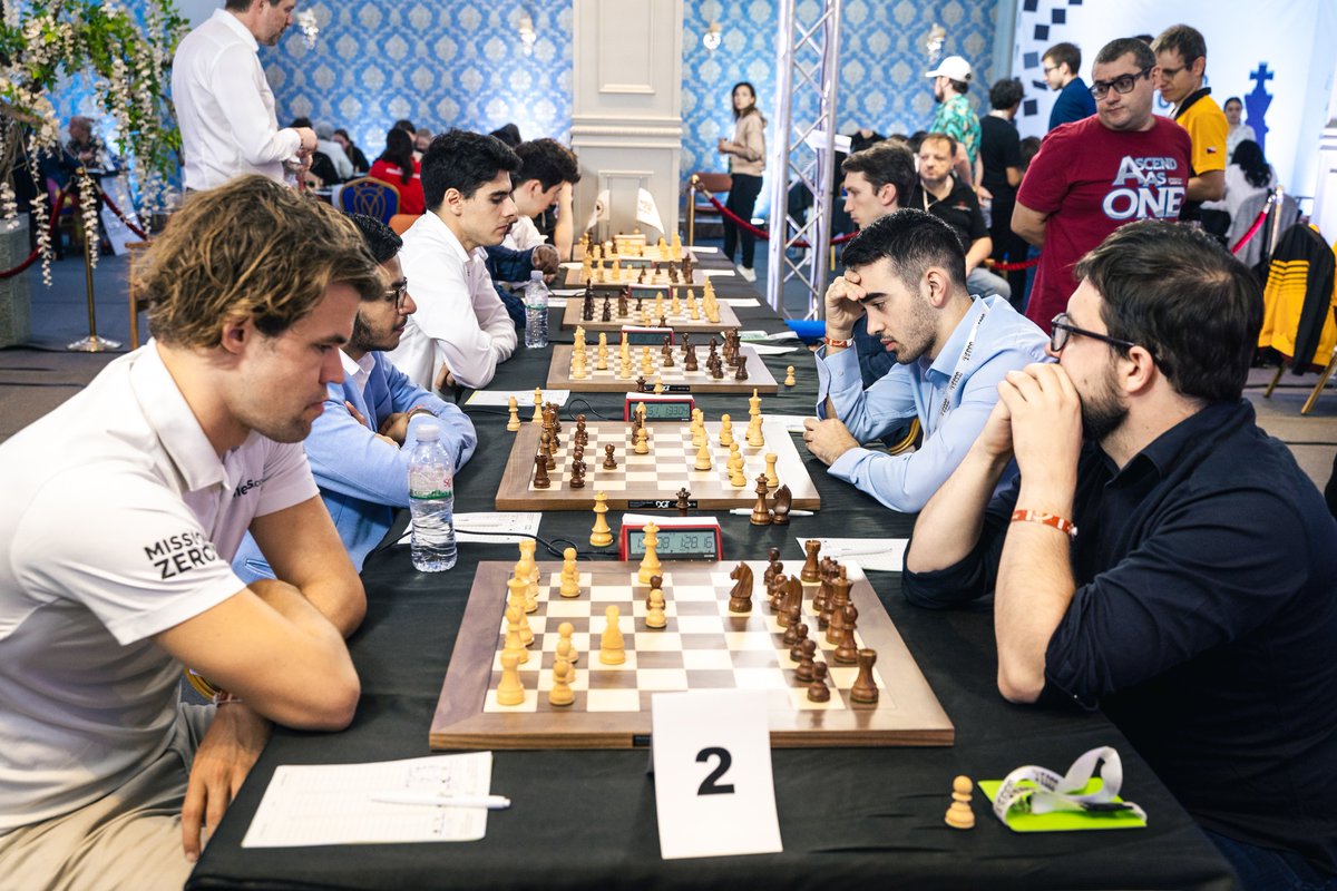 usefulchess's tweet photo. Carlsen's Offerspill Sjakklubb team won European Chess Club Cup :. Watch the games on : https://t.co/1Zp3IMrkbu Photo: Niki Riga #chess #europeanchess #eccc2023 https://t.co/TuqYxmxmxy