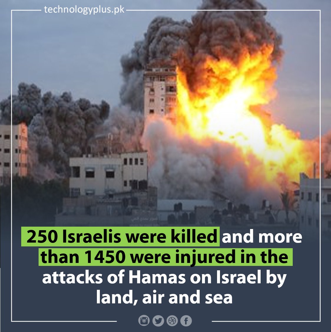 250 Israelis were killed and more than 1450 were injured in the attacks of Hamas on Israel by land, air and sea

#طوفان_الأقصى #طوفان_القدس #فلسطین #حماس #طوفان_الاقصى #Palestine #Palestinian #Israel #Hamas #TelAviv #Gaza #GazaUnderAttack #OperationAlAqsaFlood