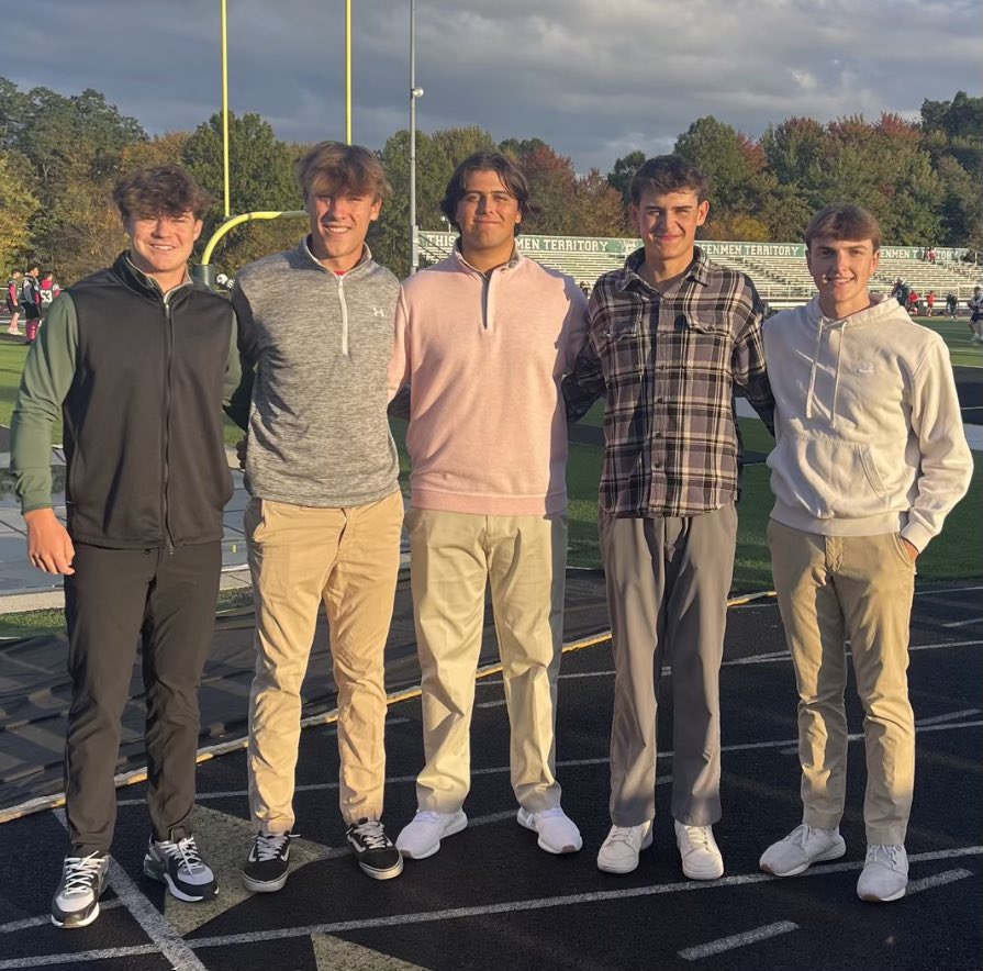 Congratulation to these 5 Seniors!  Being honored last night at football game!   We are proud of our seniors Max, Dean, AJ, Ethan, and Zach