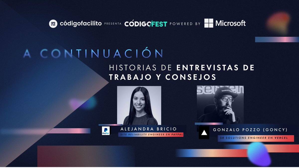 Estamos a punto de comenzar nuestro segundo panel del #CÓDIGOFEST 2023 🐊. 

youtube.com/watch?v=drgJsv… 

¡Sin duda estos consejos para tus próximas entrevistas te ayudarán a llegar al siguiente nivel! <a href="/goncy/">goncy.tsx</a> <a href="/alebricio/">Alejandra Bricio 👩🏻‍💻🇲🇽</a> 🙌