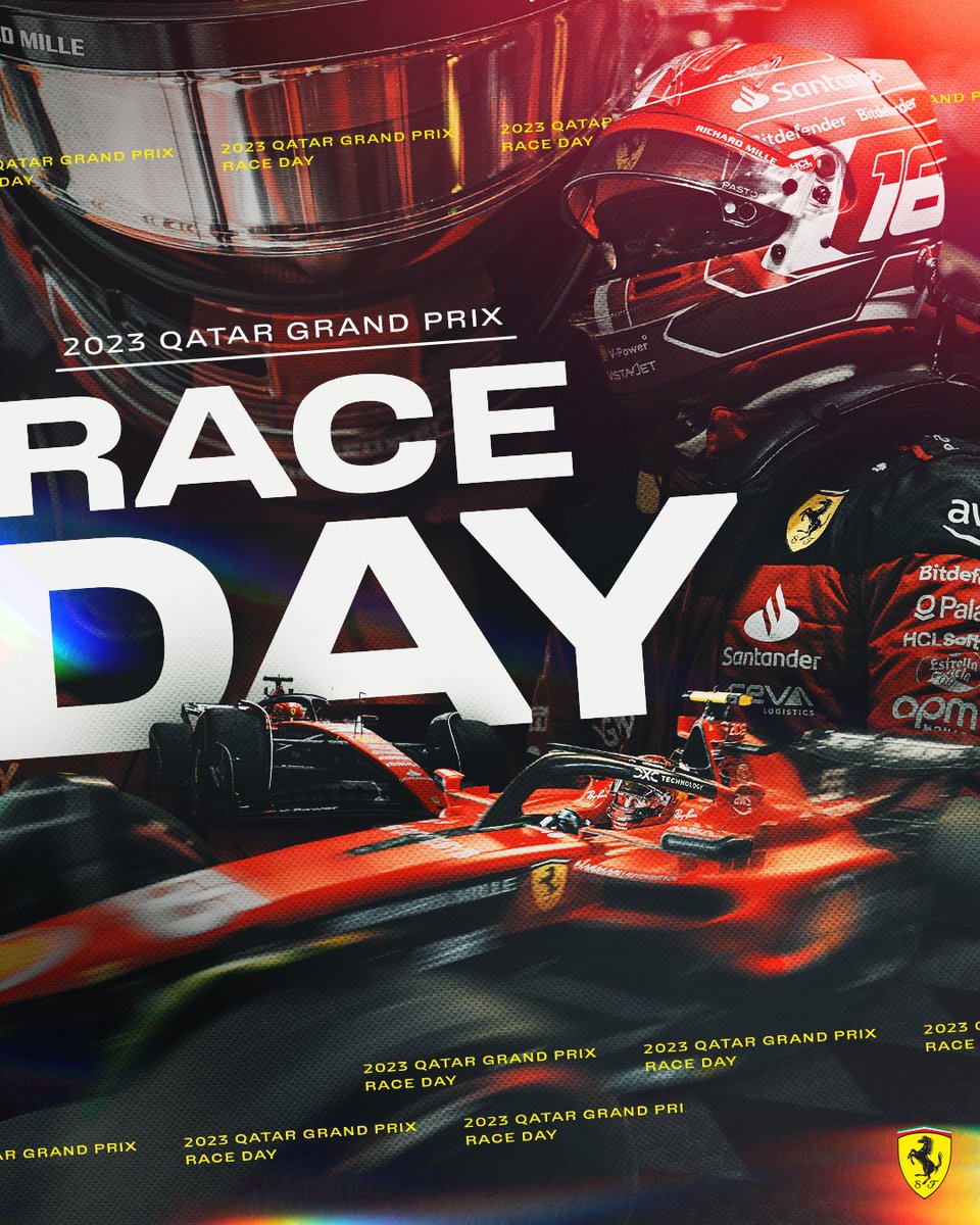 ScuderiaFerrari's tweet photo. Hands up if you’re ready for #QatarGP race day 🙋‍♀️🙋 https://t.co/sLW5msew9N