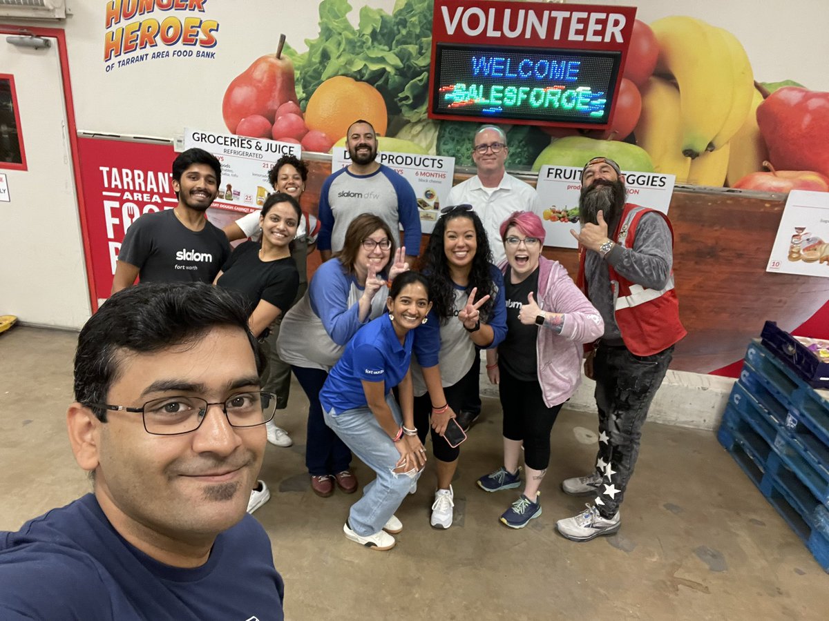 The Dallas-Fort Worth #Trailblazers getting ready for #MealsOverTexas 2024. #GivingBack @salesforce @trailhead #BeATrailblazer #FightingHunger #FeedingHope @TAFoodBank @Shell_Black @sashamilam @Benioff @charlieisaacs @Slalom