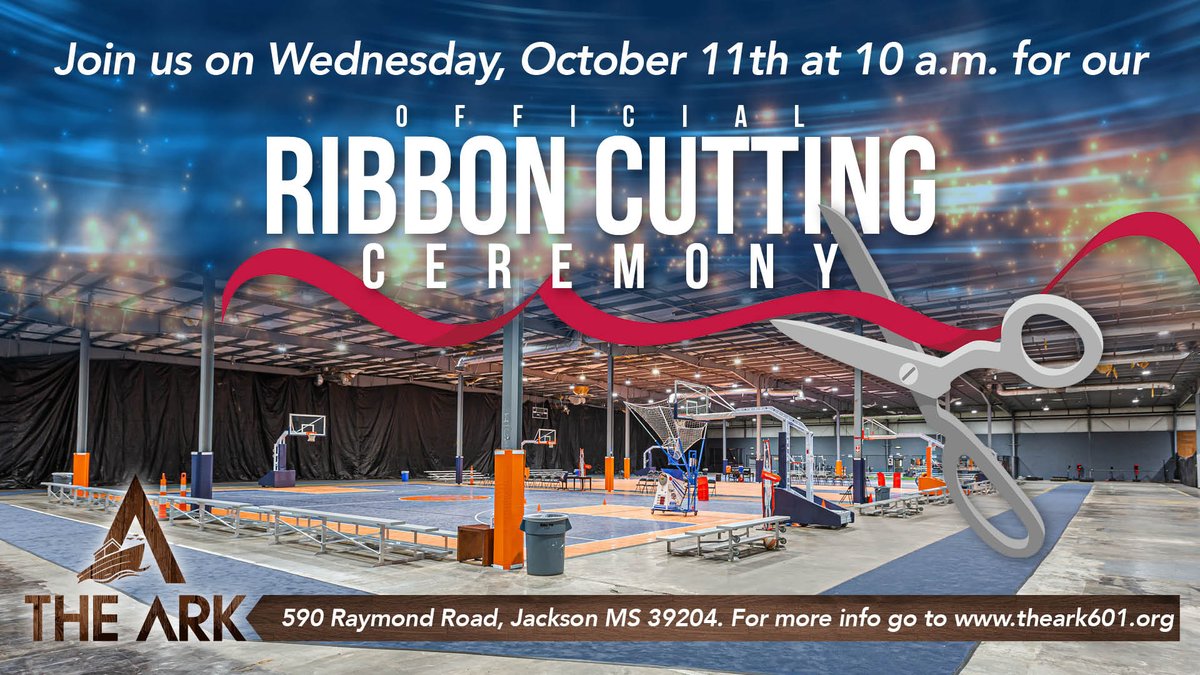 Join us Wednesday, October 11th at 10 a.m. for the Ribbon Cutting for The ARK! We're excited for this event and would love to share the moment with you. #TheArkJxn #CommunityTransformation #JoinUs