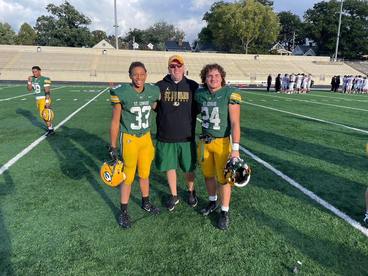 St. Eds over Clarkson 35-15. We also celebrated senior day today. Super proud of these two running backs. Great leaders,  great teammates, great players and great kids. Thank you for everything Josh Groudle (captain) and Jacob Robinson. <a href="/GroudleJosh/">Josh Groudle</a>