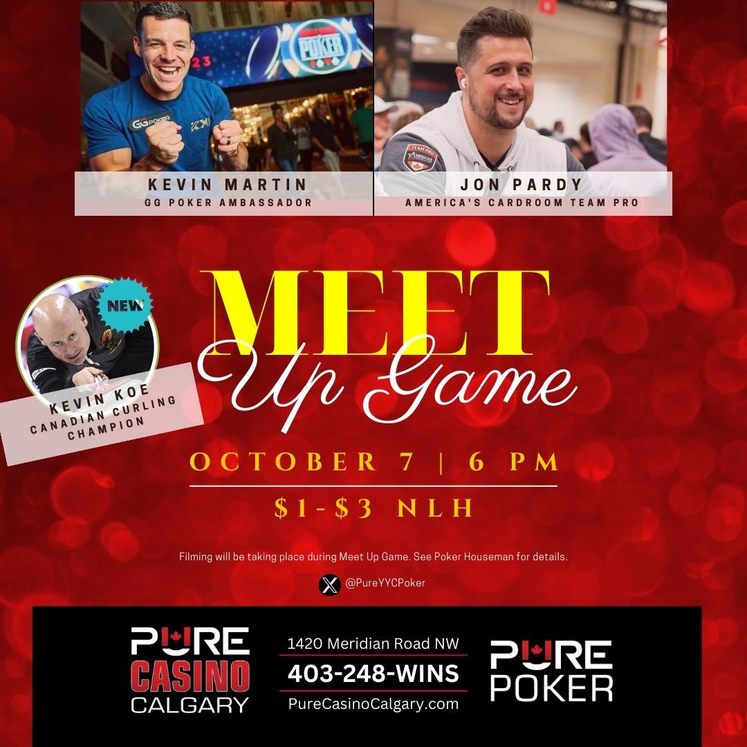 PureYYCPoker's tweet photo. The day is finally here!  Meet up Game @ Pure Calgary Casino.  Make sure you get here early to get your seats!  Hourly giveaways, Drink Specials, fun atmosphere!  Come join Kevin, Kevin and Jon for a great long weekend Saturday night!  @PureYYCPoker https://t.co/mOuqjFiDea