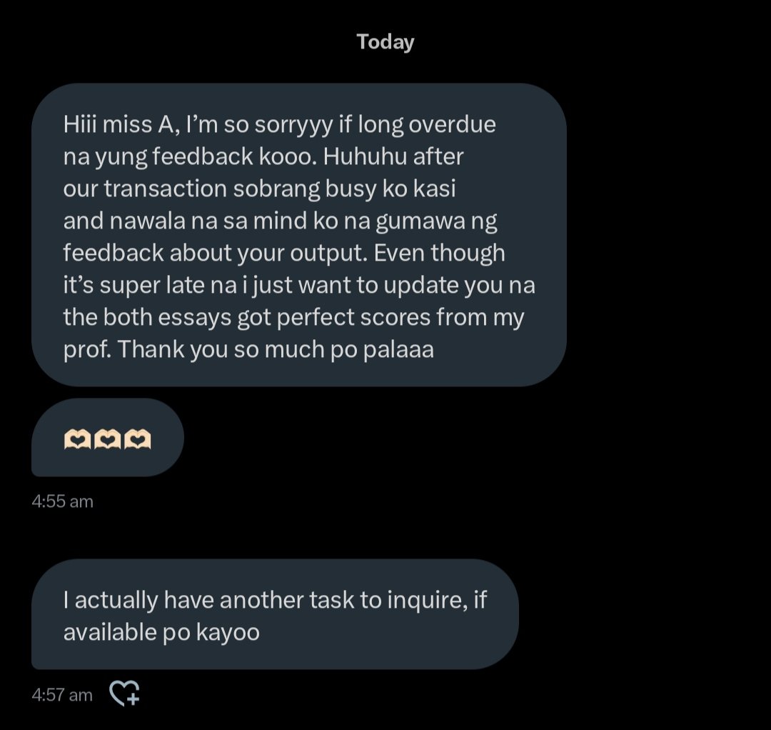 letmissahelpyou's tweet photo. Good morning, commstwt. Another score and feedback update from my client. Super kilig.🥹🫶

It's from September comms!

#MissAFeedbacks https://t.co/u92LDkbrGz