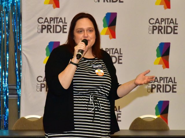 #yallmeansall, which also means this girl went to support #itsprideyall2023. Being an ally means showing up, listening, and asking how you can support, and I was happy to do that today, not as a candidate, but as a friend. Great event MS Capital City Pride!