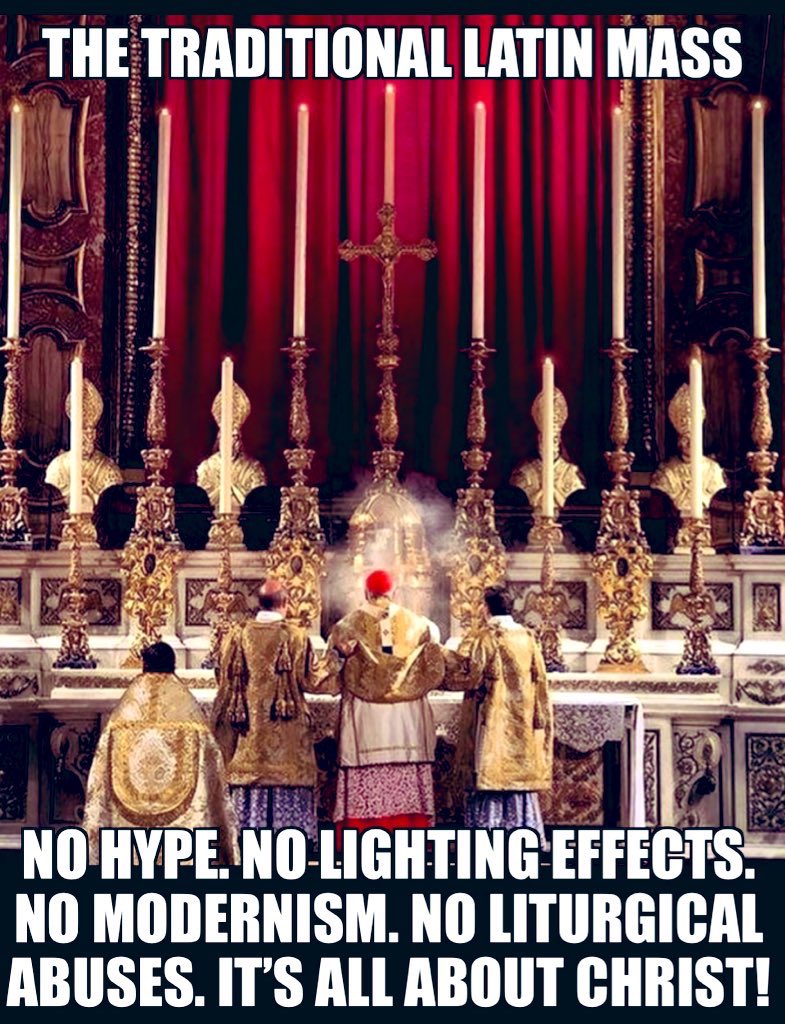 HolyTrinity1970's tweet photo. 🙏💯 Embrace Tradition & reject modernism!
Stay Rigid my friends!
#TraditionalLatinMass #TradCat #ThedevilHatesLatin #CatholicTwitter https://t.co/DY4WFtV1Ig