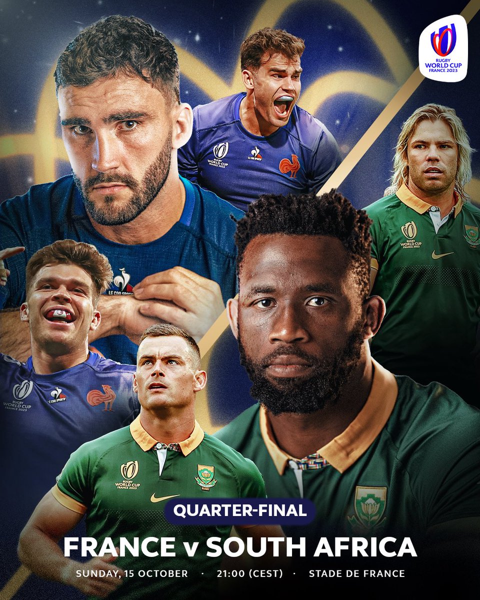 Hosts and holders collide ⚔️

#RWC2023 | #FRAvRSA