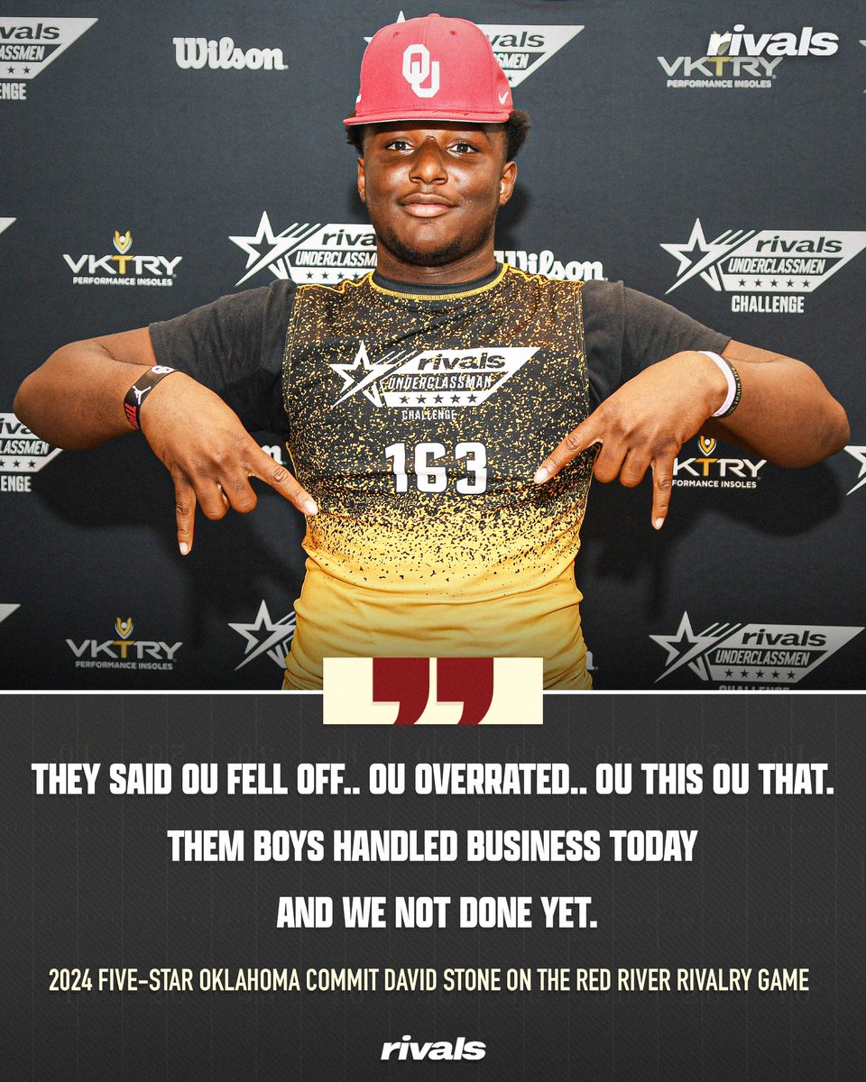5⭐️ Oklahoma commit David Stone on the Red River Rivalry 👀👇