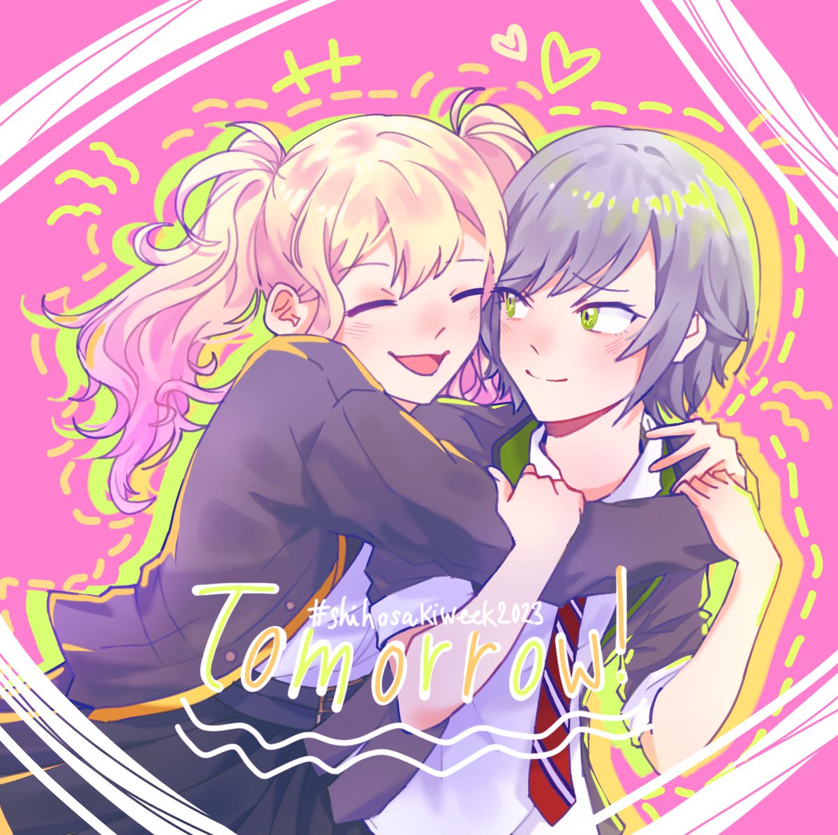 shskweek's tweet photo. #shihosakiweek2023 starts TOMORROW! Are you ready!?

Today's art is brought to you by @shsk_rinn!

#prsk_GL #shihosaki #しほさき #시호사키 https://t.co/CylmgiS6M7