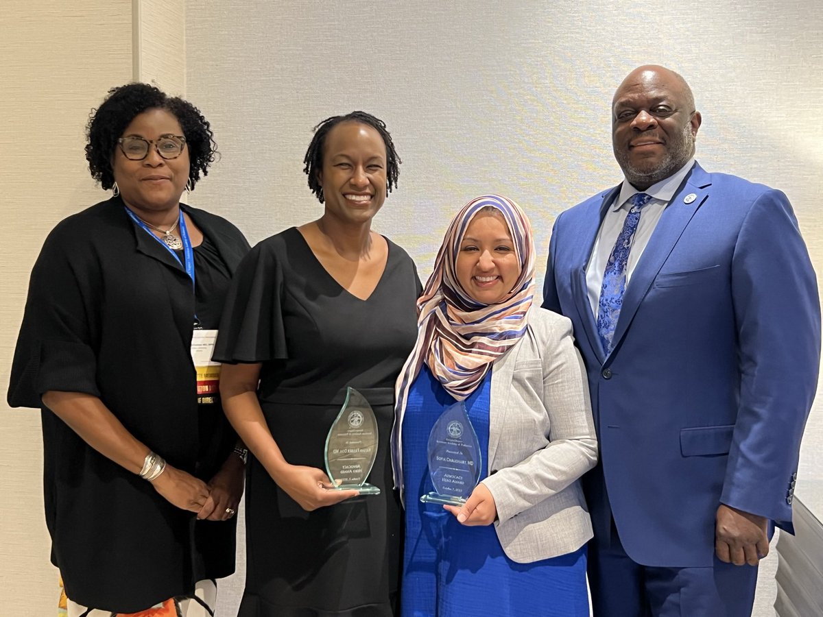 KieshaFraserDoh's tweet photo. Honored to receive the Ga AAP Special Advocacy Heroes Award along with my good friend @sofiaschaudhary Special thanks to our amazing mentor and cheerleader @DocTerriTweets, great to see fellow PEM Dr. Joseph Wright @GAChapterAAP conference! https://t.co/o9PepAzKnm