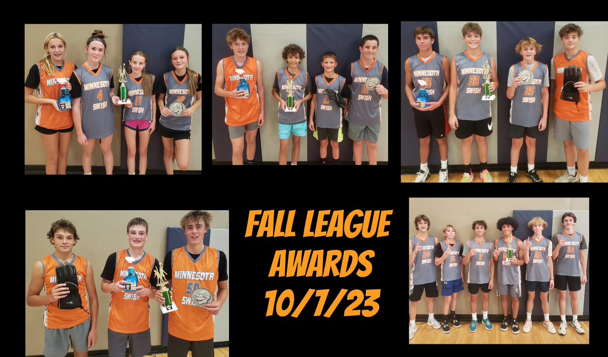10/7 Fall League Award Winners for each division... MVP (🏆) Top Rebounder (Glass Cleaner) Dime Dropper (Assists) Top Defender (The Glove)
