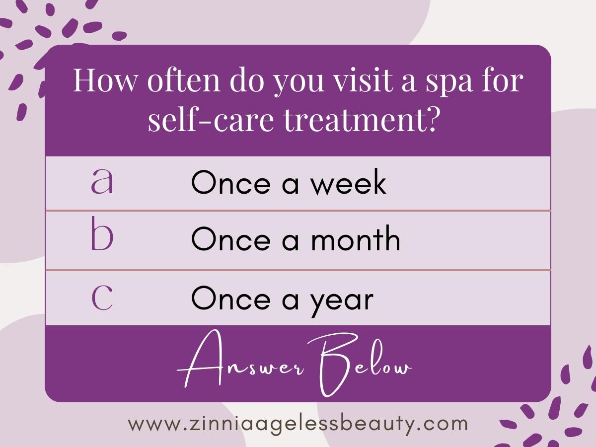 How often do you visit a spa for self-care treatment❓

🔸Once a week❔
🔸Once a month ❔
🔸Once a year ❔

Comment below 👇🏻👇🏻

#zinniaagelessbeauty #chemicalpeelspecialist  #healthyhabits #pamperyourself #monthlymetime #weeklyspavisit #yearlytreatments #relaxationrituals